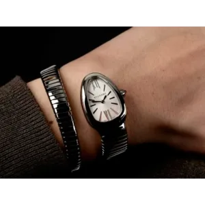 Bvlgari Watch Serpenti Tubogas Full Black White Dial For Women (SW490)