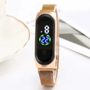 Women's Oval Magnetic Golden Watch