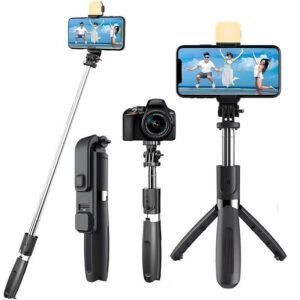 Extendable Flash 3-in-1 Selfie Stick Tripod With Bluetooth Remote