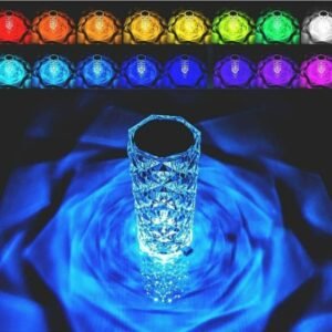 Crystal Table Lamp 16 Color Changing RGB Rose Diamond (Multi Color)