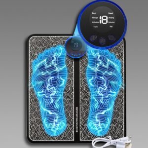 Foot Massager Feet Massage Machine ,Electronic Muscle Stimulator Massage Mat USB Rechargeable Massager (Black)