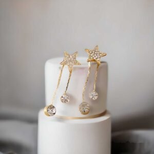Avr Jewels Gold Plated Korean Shining Star Stud Earrings For Women And Girls