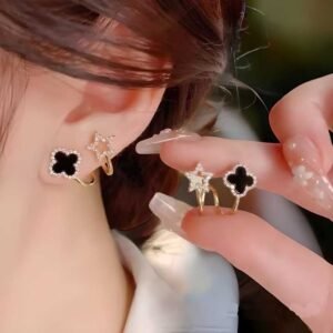 Avr Jewels Korean Fashion Vibrato Live Four Leaf Clover Earrings