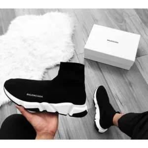 Balenciaga Speed Trainer Black White Shoes For Men (BSF835)
