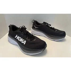 Hoka Bondi 8 White Black Mesh Shoes For Men (LAB913)