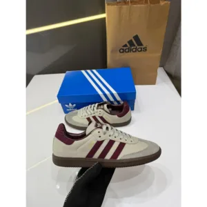 Adidas Samba Wonder White Maroon Shoes For Men (LAB974)
